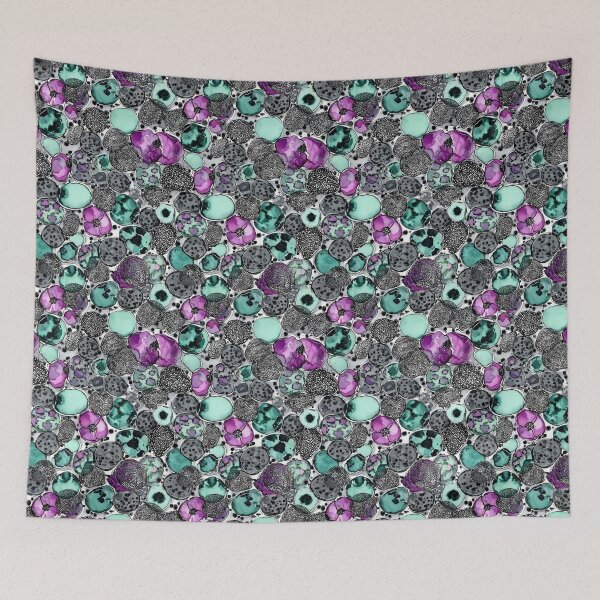 Item preview, Purple and Teal Organic Pebble Mosaic designed and sold by Piotrek0001.