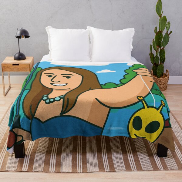 Item preview, Alien Catch of the Day – Cute UFO Buddy Cartoon Art Print | Whimsical Lake Scene Illustration designed and sold by LuxuryApparels.