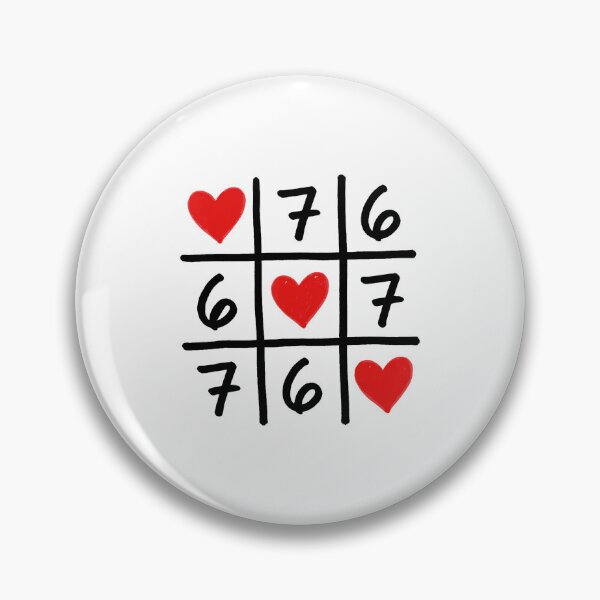 Item preview, 6 7 Six Seven Hearts Funny Grid Meme  designed and sold by gladysenglish.