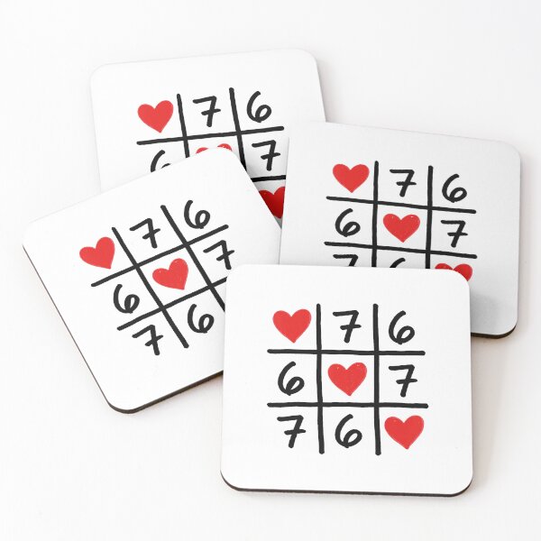 Item preview, 6 7 Six Seven Hearts Funny Grid Meme  designed and sold by gladysenglish.