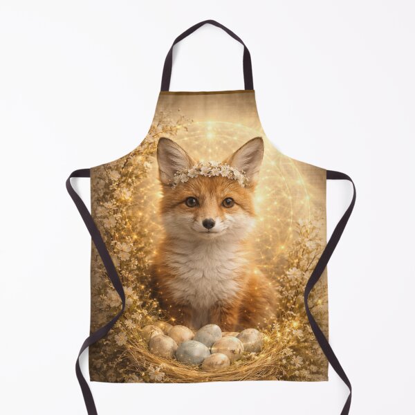 Item preview, Fox Easter Art Print – Spring Floral Fox with Golden Halo Cottagecore Decor designed and sold by GeoWild Designs.