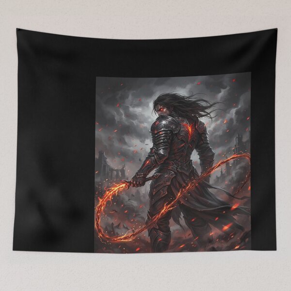 Item preview, Dark Knight with Fiery Whip designed and sold by balquebratum.