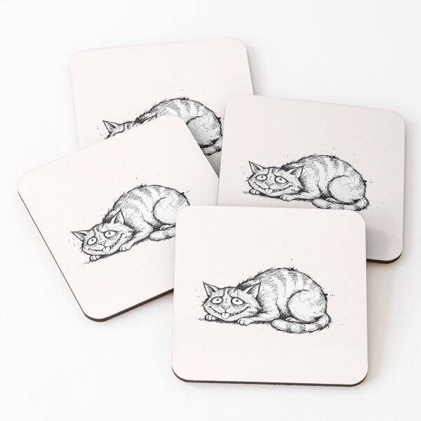 Item preview, ​Sarcastic Exhausted Cat - Chaotic Mood Ink Sketch designed and sold by SylwiaPrint.