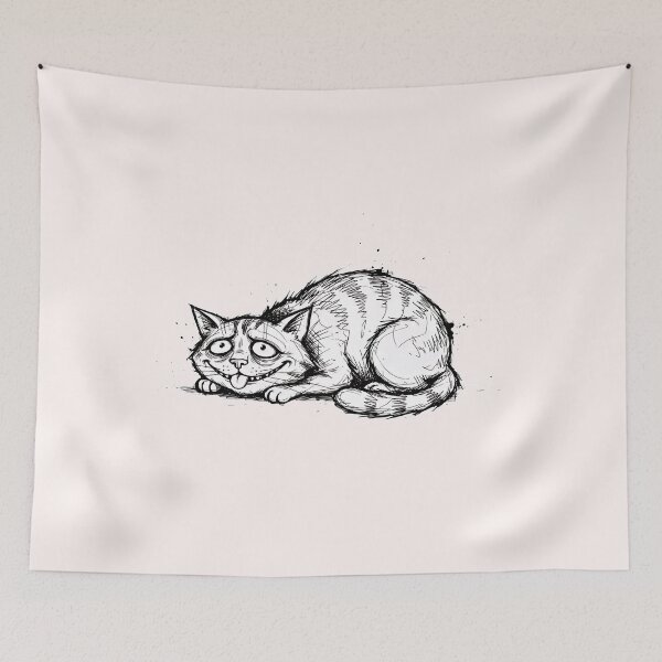 Item preview, ​Sarcastic Exhausted Cat - Chaotic Mood Ink Sketch designed and sold by SylwiaPrint.