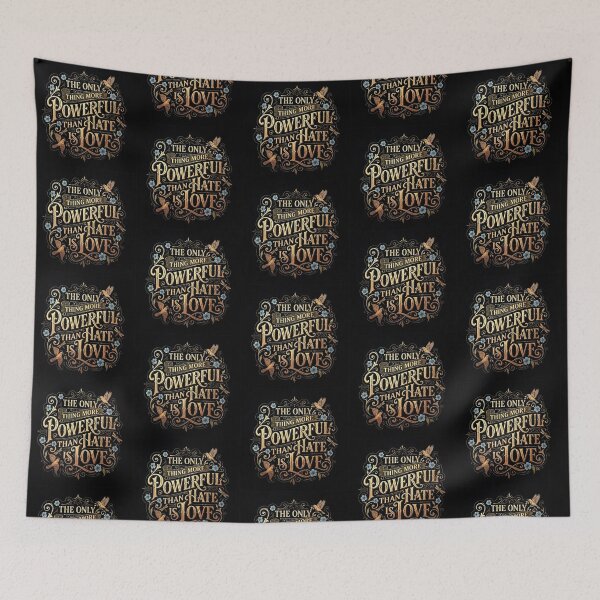 Item preview, Classical Golden Ornate Love Over Hate Typography designed and sold by zzz888.