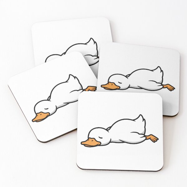 Item preview, Lazy Duck Lying Down - Cute White Duck Sleeping Illustration - Tired Duckling Graphics designed and sold by seven things shop.