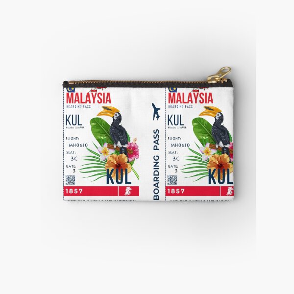 Item preview, Malaysia  Boarding Pass Stylized Rhinoceros Hornbill designed and sold by InkWhirl.