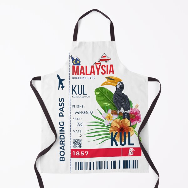 Item preview, Malaysia Boarding Pass Stylized Rhinoceros Hornbill designed and sold by InkWhirl.