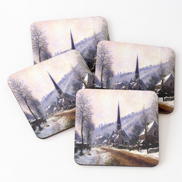 Item preview, Church at Jeufosse, Snowy Weather designed and sold by artdesignsnow.