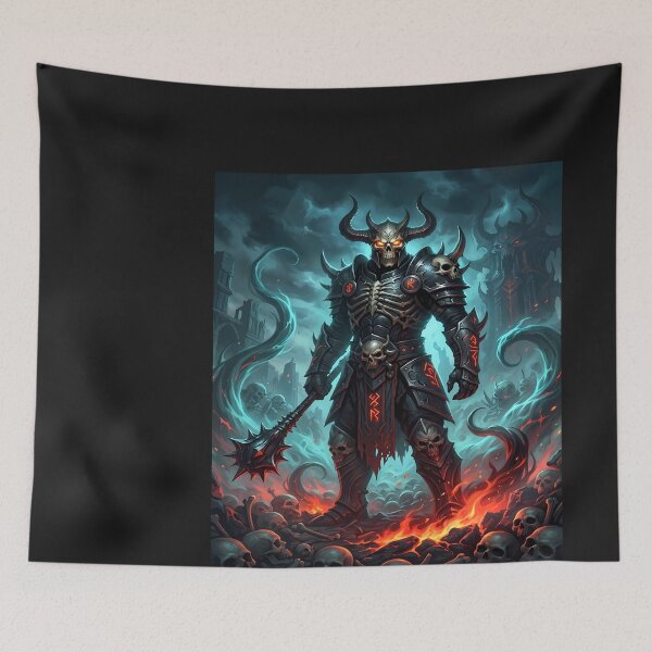 Item preview, Dark Warrior in a Hellish Landscape designed and sold by balquebratum.