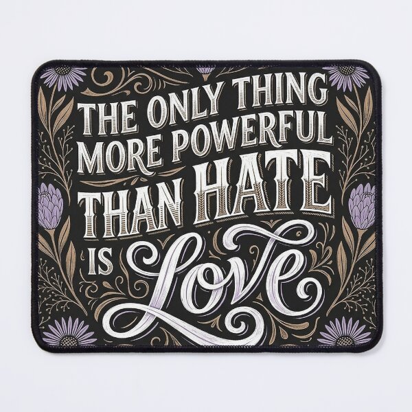 Item preview, Vintage Muted Floral Love Over Hate Typography designed and sold by zzz888.