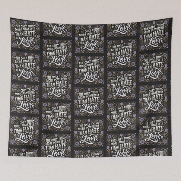 Item preview, Vintage Muted Floral Love Over Hate Typography designed and sold by zzz888.