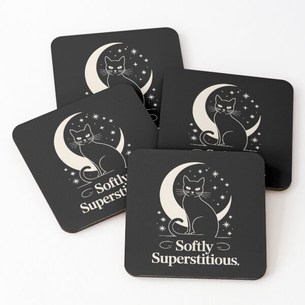 Item preview, Softly Superstitious Black Cat T-Shirt – Minimal Gothic Moon Aesthetic designed and sold by ImaginedSpace7.
