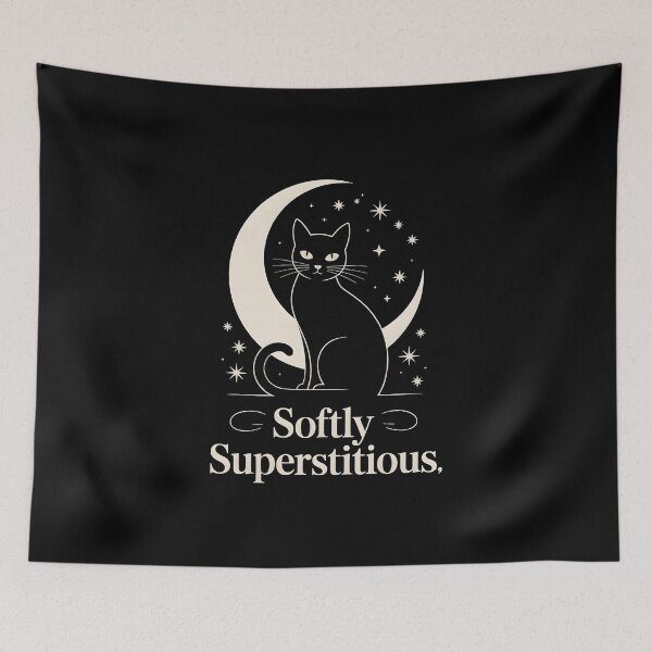 Item preview, Softly Superstitious Black Cat T-Shirt – Minimal Gothic Moon Aesthetic designed and sold by ImaginedSpace7.