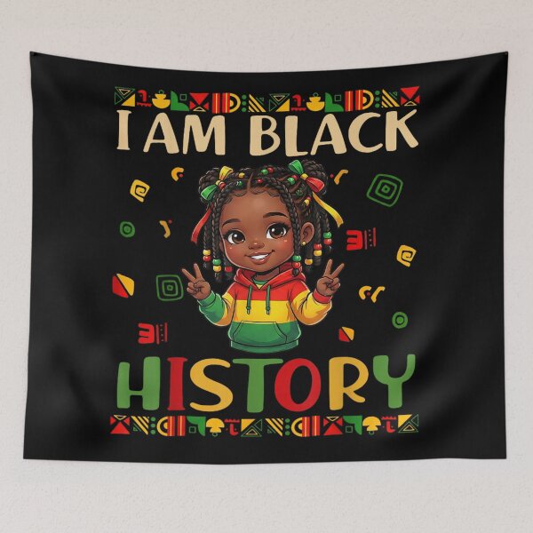 Item preview, I Am Black History Cute African American Girl With Pan-African Colors designed and sold by Phil Ben.