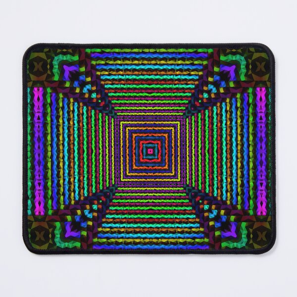 Item preview, Neon square - geometric pattern with layered colorful stripes designed and sold by ScreenPin.