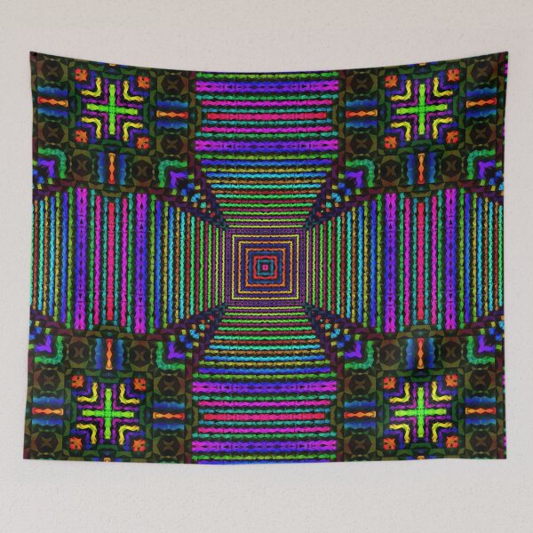 Item preview,  Neon square - geometric pattern with layered colorful stripes designed and sold by ScreenPin.