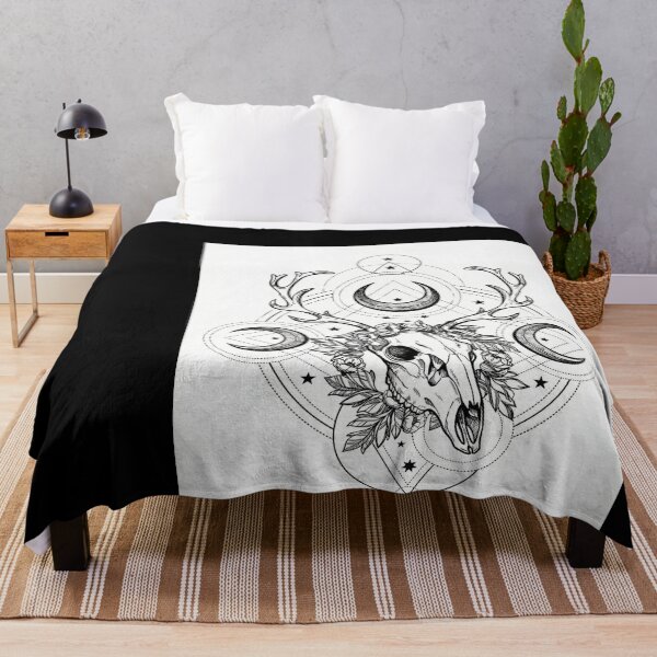 Item preview, Geometric Deer Skull with Moons and Stars designed and sold by balquebratum.