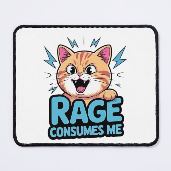 Item preview, Rage Consumes Me – Electric Angry Orange Cat Meme designed and sold by Tomasz  Siennicki.