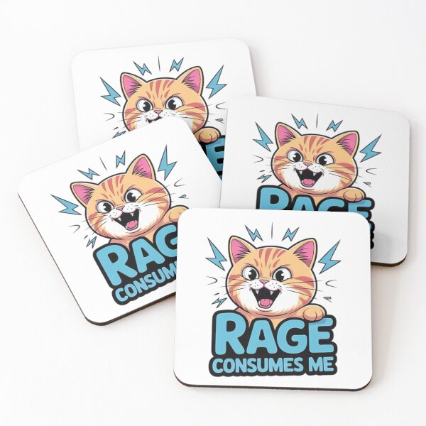 Item preview, Rage Consumes Me – Electric Angry Orange Cat Meme designed and sold by Tomasz  Siennicki.
