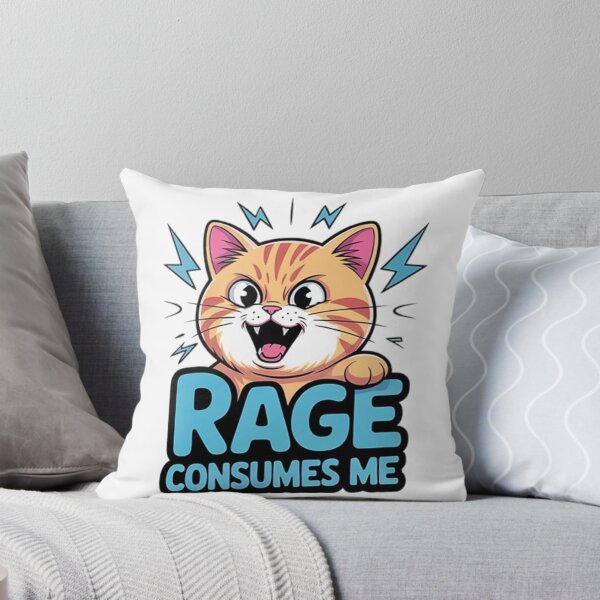 Item preview, Rage Consumes Me – Electric Angry Orange Cat Meme designed and sold by Tomasz  Siennicki.