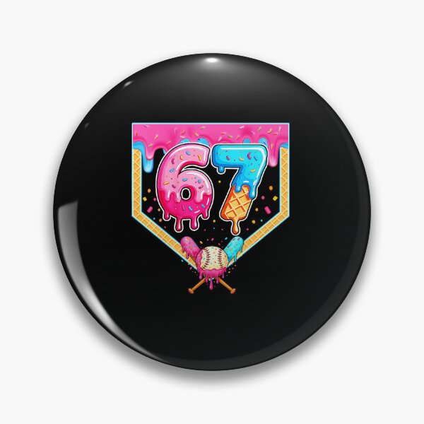 Item preview, 67 Ice Cream Drip Baseball Number Retro Sports designed and sold by miaa-artistshop.