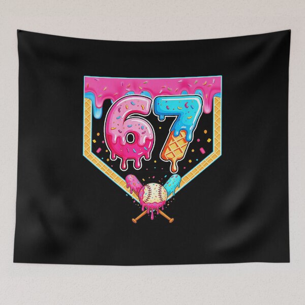 Item preview, 67 Ice Cream Drip Baseball Number Retro Sports designed and sold by miaa-artistshop.