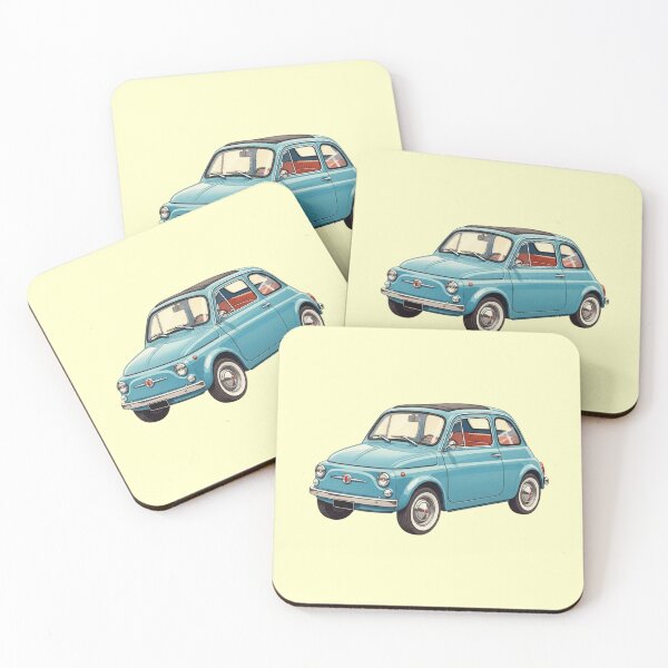 Item preview, Vintage Sky Blue Italian Classic Mini Car Illustration designed and sold by Pasteltone.