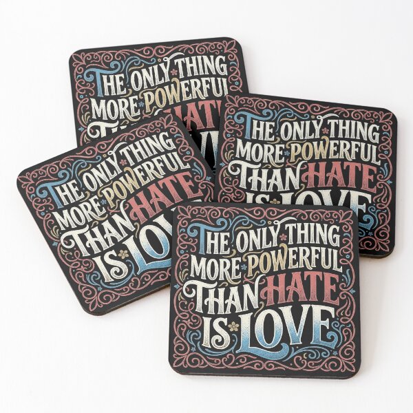 Item preview, Retro Ornate Love Over Hate Typography Art designed and sold by zzz888.