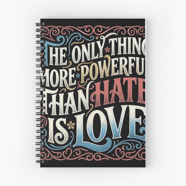 Item preview, Retro Ornate Love Over Hate Typography Art designed and sold by zzz888.