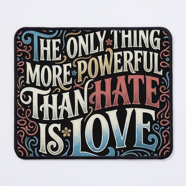 Item preview, Retro Ornate Love Over Hate Typography Art designed and sold by zzz888.