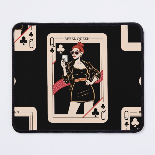 Item preview, Rebel Queen of Clubs – Edgy Femme Fatale Playing Card Art designed and sold by MonNoir.