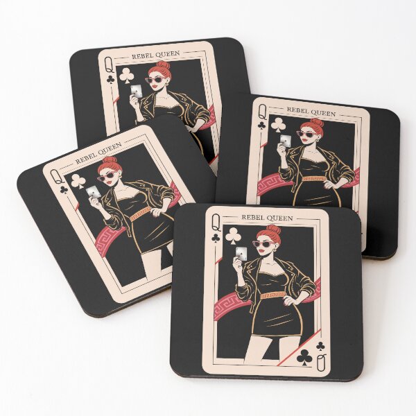 Item preview, Rebel Queen of Clubs – Edgy Femme Fatale Playing Card Art designed and sold by MonNoir.