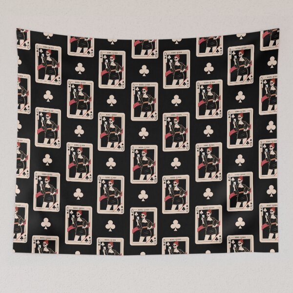 Item preview, Rebel Queen of Clubs – Edgy Femme Fatale Playing Card Art designed and sold by MonNoir.