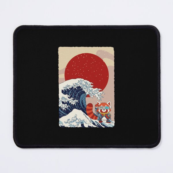 Item preview, Samurai Red Panda Great Wave Japanese Style Illustration designed and sold by JEFDodsonArt.