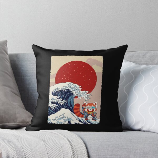 Item preview, Samurai Red Panda Great Wave Japanese Style Illustration designed and sold by JEFDodsonArt.