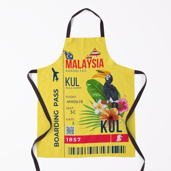 Item preview, Malaysia Boarding Pass Stylized Rhinoceros Hornbill Yellow designed and sold by InkWhirl.