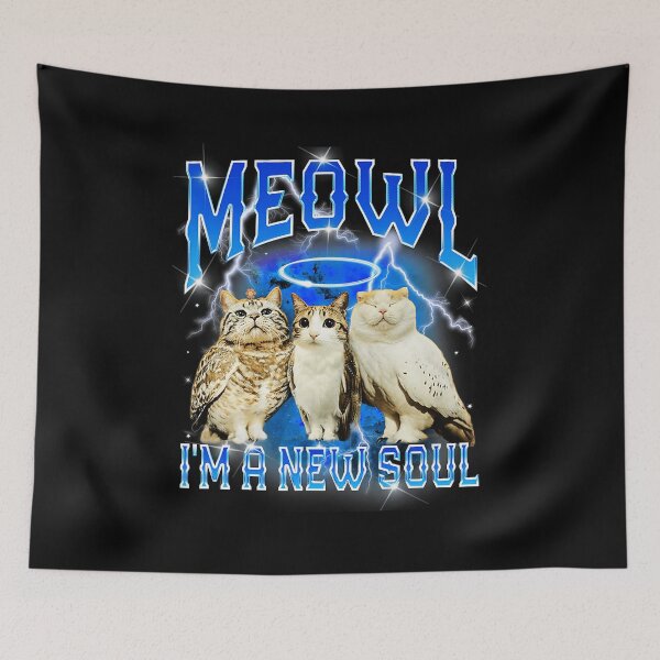 Item preview, Meowl I'm A New Soul Funny Cat Owl Meme designed and sold by tadmercado.