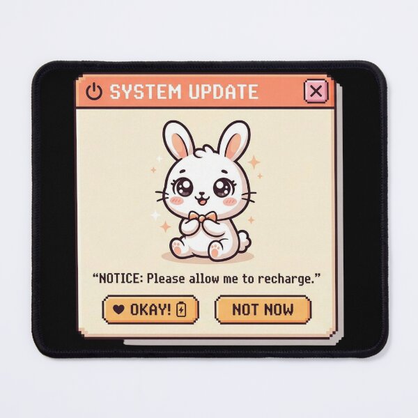 Item preview, Kawaii Bunny Pop Up Recharge Notice designed and sold by Visual Dept..