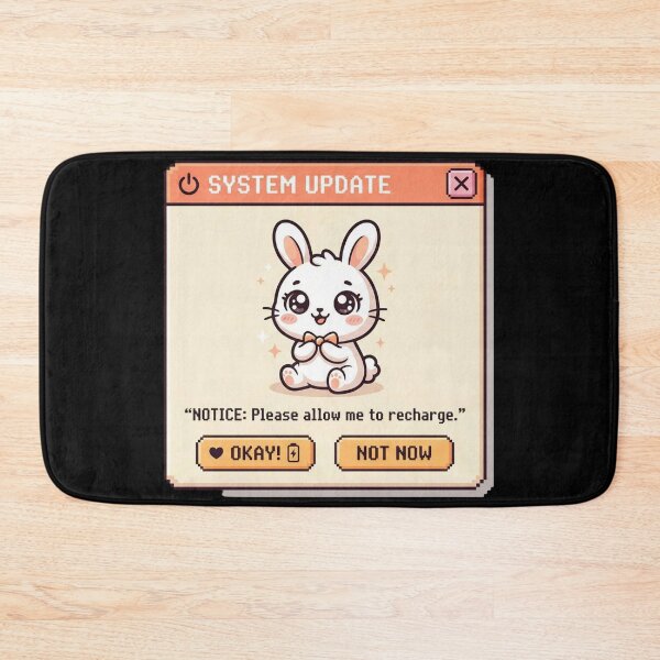 Item preview, Kawaii Bunny Pop Up Recharge Notice designed and sold by Visual Dept..