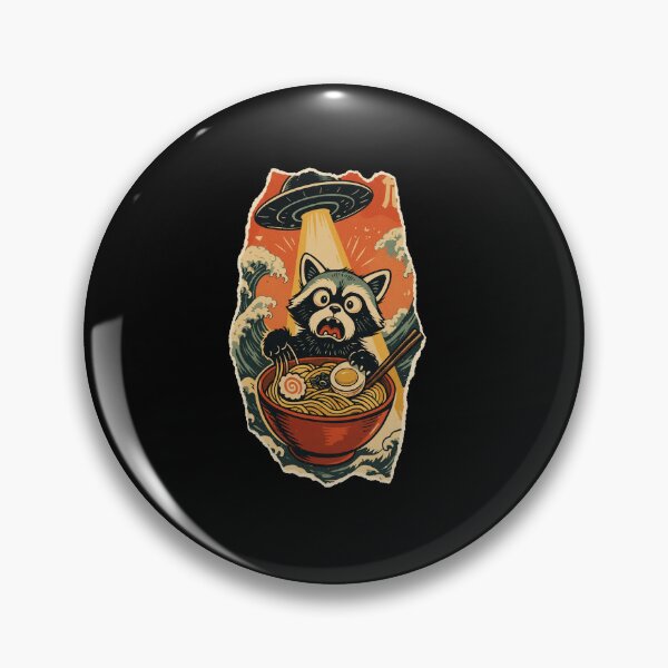 Item preview, Alien Raccoon Ramen Bowl Funny Vintage Japanese Wave  designed and sold by JEFDodsonArt.