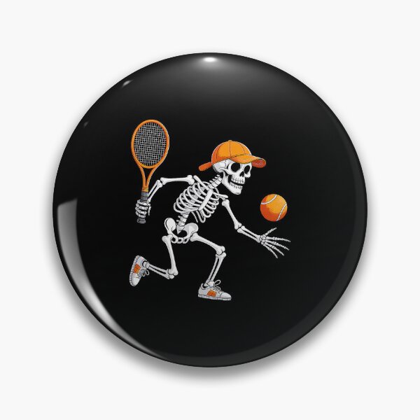 Item preview, Skeleton Playing Tennis Funny Halloween Sports Illustration designed and sold by WayTBeenkenArt.