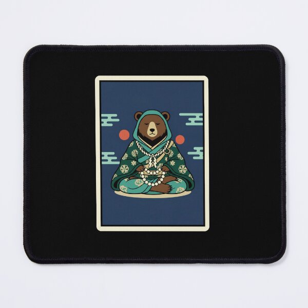 Item preview, Zen Bear Monk Japanese Style Meditation Illustration designed and sold by JordynLadukeg65.