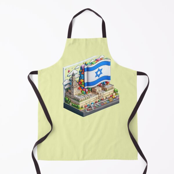 Item preview, Israel Landmark Panorama – Large Israeli Flag 3D Cute Label designed and sold by PaintMeWorld.