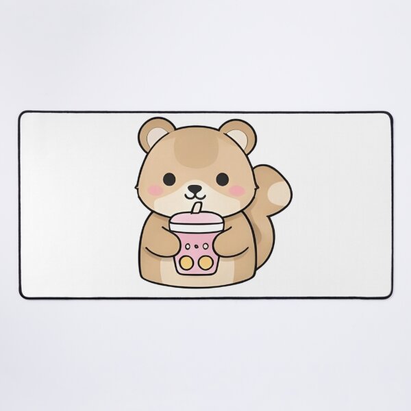 Item preview, Cute Squirrel Drinking Strawberry Boba Tea designed and sold by Trendora90.