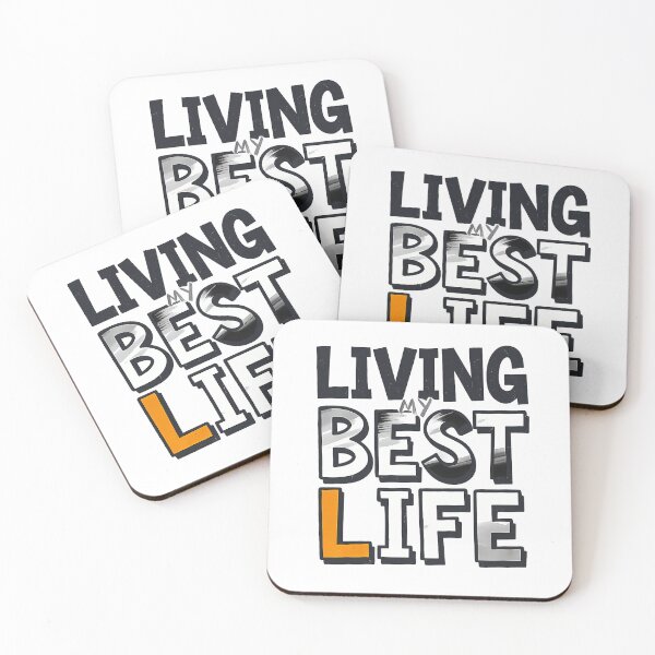 Item preview, Living Best Life T-Shirt – Bold 3D Typography Motivational Streetwear designed and sold by etuvibes.