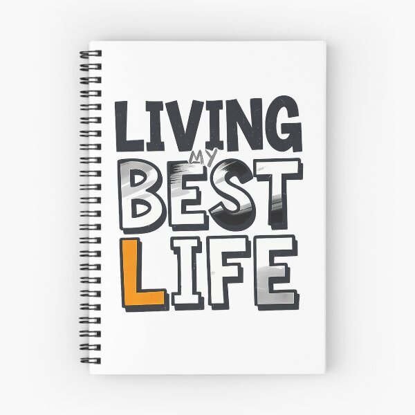 Item preview, Living Best Life T-Shirt – Bold 3D Typography Motivational Streetwear designed and sold by etuvibes.