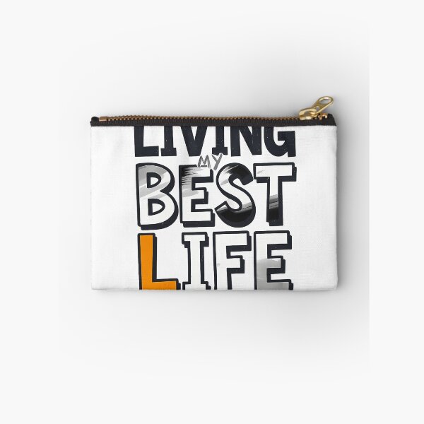Item preview, Living Best Life T-Shirt – Bold 3D Typography Motivational Streetwear designed and sold by etuvibes.