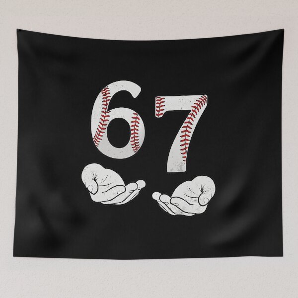 Item preview, 67 Funny Kids Meme Baseball Style Number Humor  designed and sold by miaa-artistshop.
