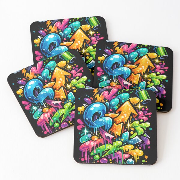 Item preview, Vibrant Bubble Graffiti Splash Art. designed and sold by HubiUrbanStudio.